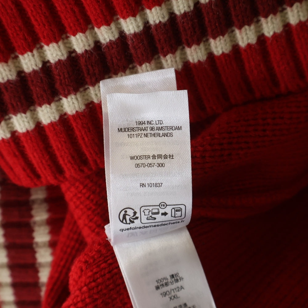 SUPREME(シュプリーム) 25AW Script Stripe Half Zip Sweater スクリプト ストライプ ハーフジップニット セーター レッド