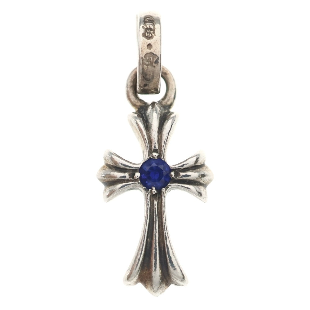 CHROME HEARTS(クロムハーツ) CRS BBYFAT SAP ベイビーファットクロス アフター両面1サファイア ペンダントトップ シルバー