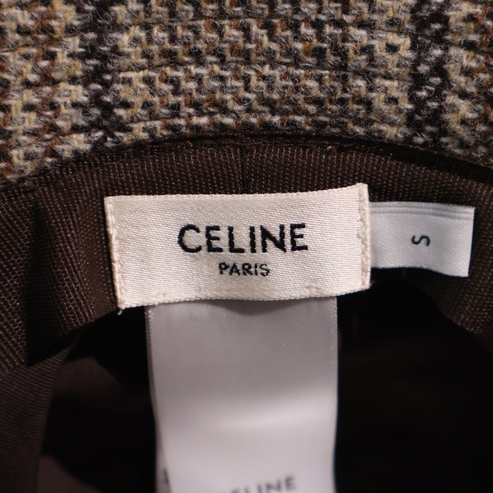 CELINE(セリーヌ) トリオンフ刺繍 ウール バケットハット 帽子 ブラウン 2AUE5471S
