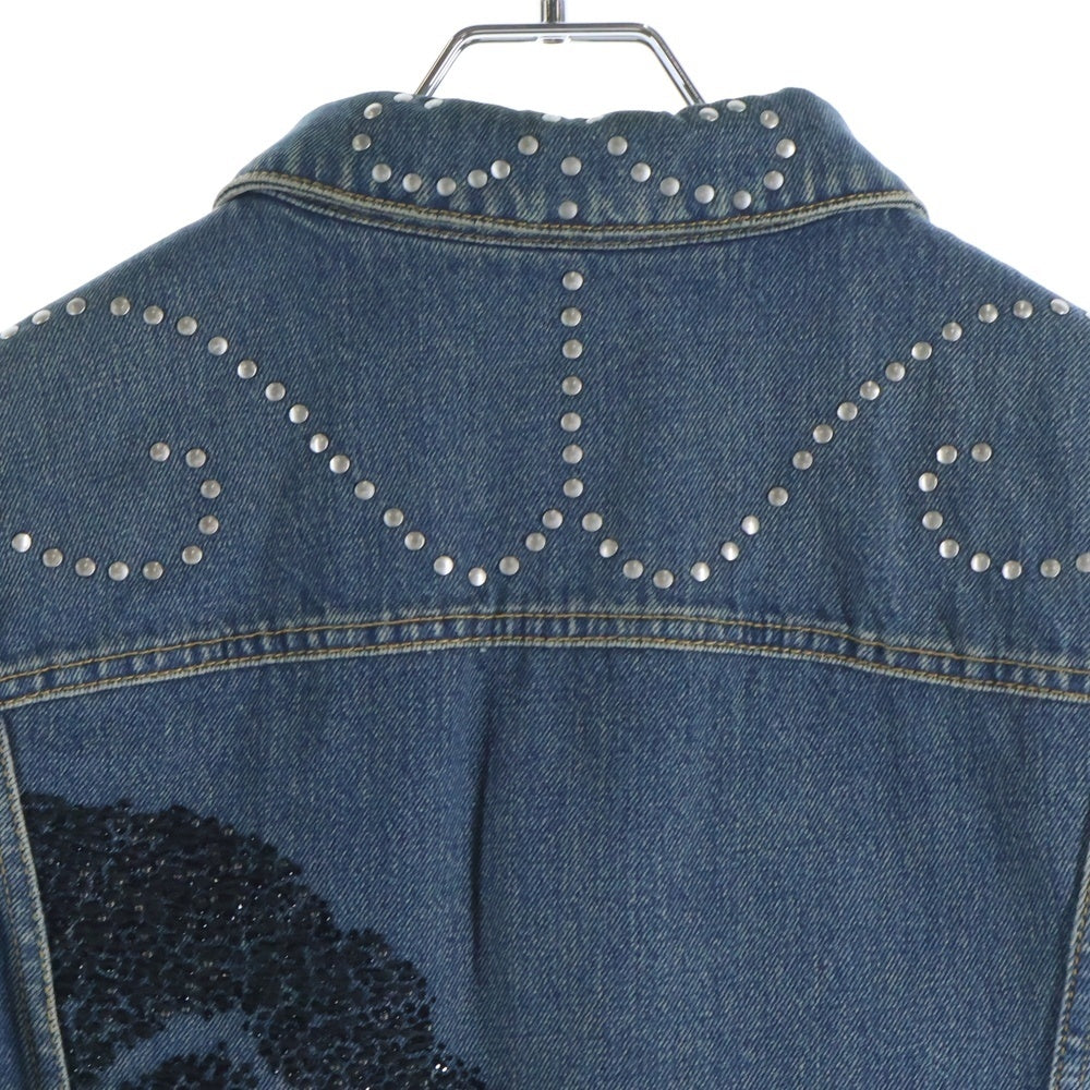 SAINT LAURENT PARIS(サンローランパリ) スパンコール スタッズ装飾 デニムジャケット インディゴ 378948