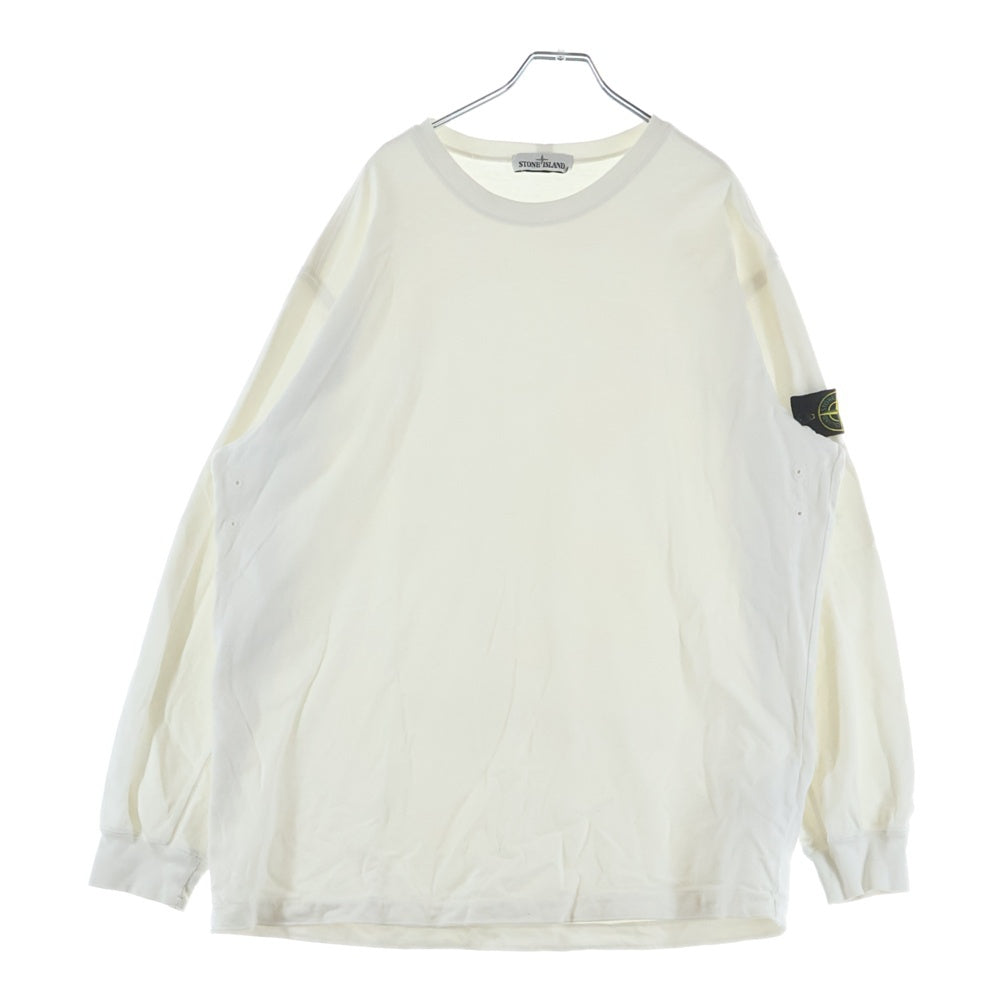 STONE ISLAND(ストーンアイランド) Heavyweight Cotton Crew Neck Long-Sleeve T-shirt ヘビーウェイトコットンクルーネック長袖Tシャツ カットソー ホワイト 711562350