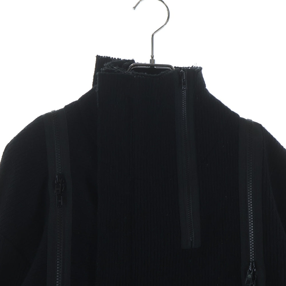 B Yohji Yamamoto(ビー ヨウジヤマモト) 20AW アシンメトリー マルチジップデザイン ニット セーター ブラック NR-T57-181