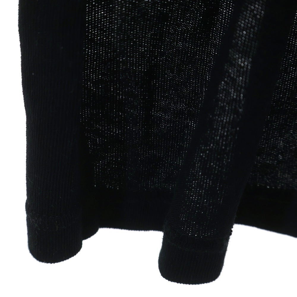 Yohji Yamamoto(ヨウジヤマモト) スリット変形デザイン ニット切り替え フーデッド ジップアップ ジャケット ブラック レディース FD-J10-100