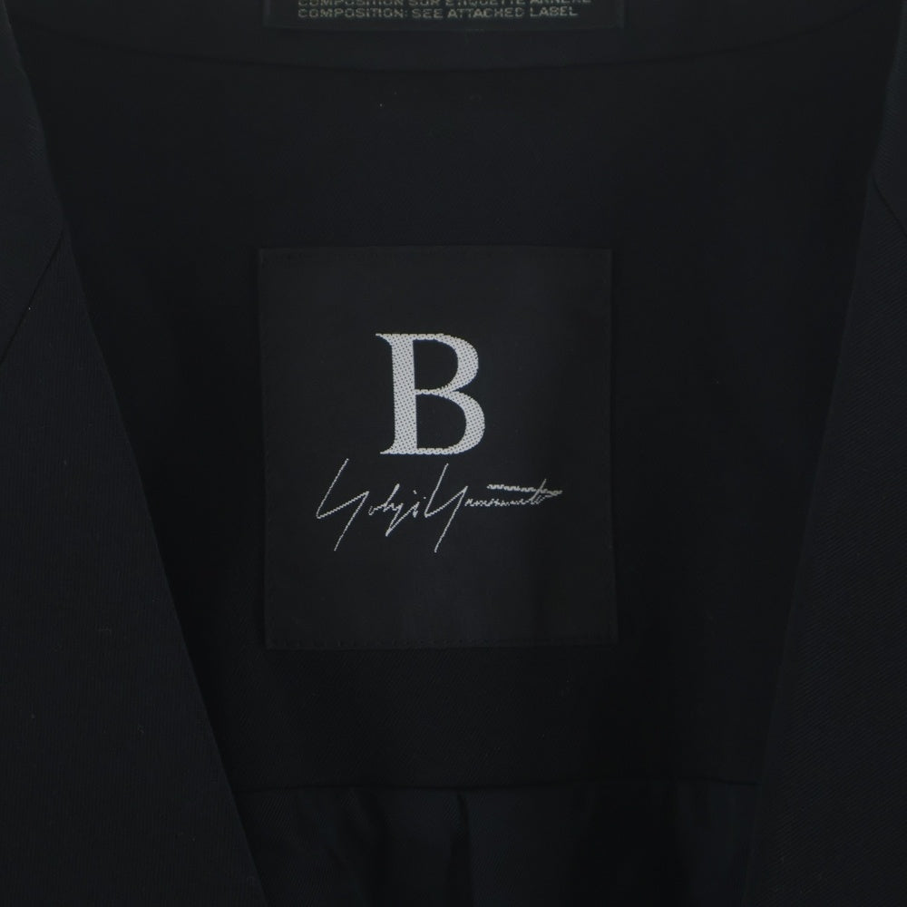B Yohji Yamamoto(ビー ヨウジヤマモト) サイドジップデザイン マルチポケット レギュラーカラー テーラードジャケット ブラック NR-J53-100