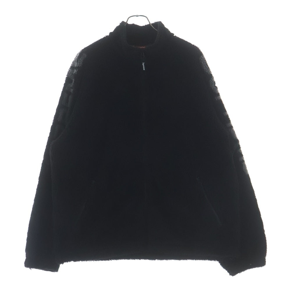 SUPREME(シュプリーム) 25SS Shoulder Logo Fleece Jacket ショルダーロゴデザイン ジップアップ フリースジャケット ブラック