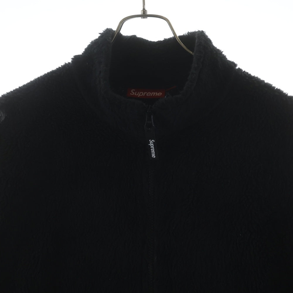 SUPREME(シュプリーム) 25SS Shoulder Logo Fleece Jacket ショルダーロゴデザイン ジップアップ フリースジャケット ブラック