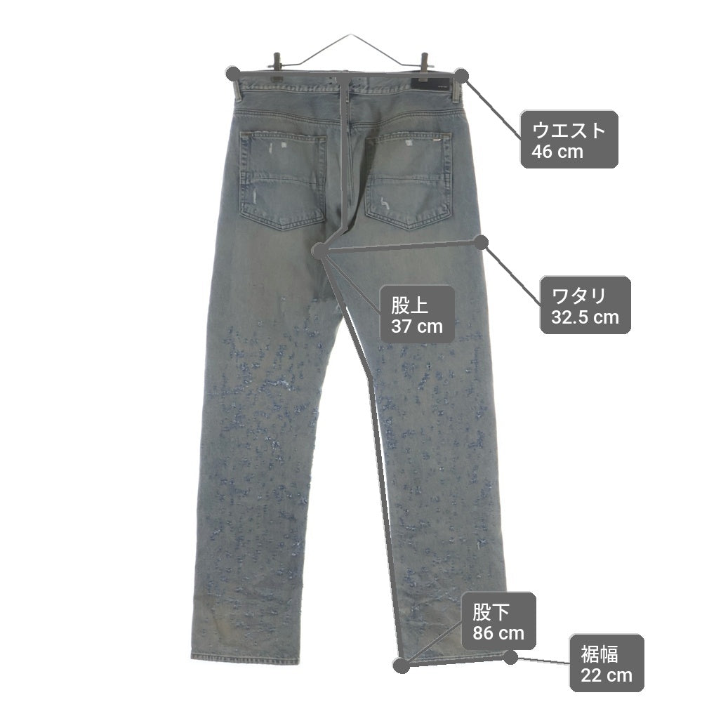 AMIRI(アミリ) ショットガン ダメージ ストレート デニムパンツ インディゴ