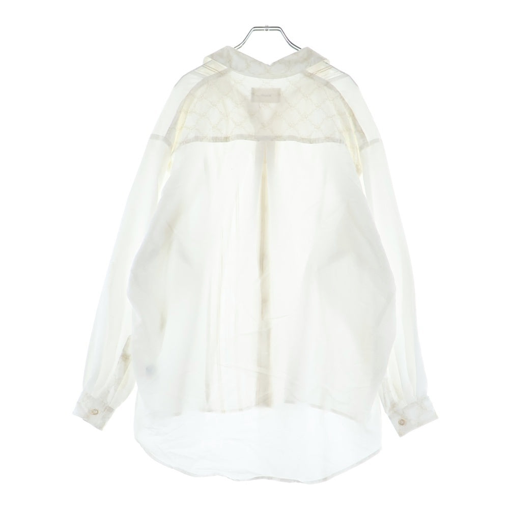 NO BRAND(ノーブランド) blank Guardian Over Shirt ブランク カーディガンオーバーシャツ ホワイト長袖シャツ ホワイト
