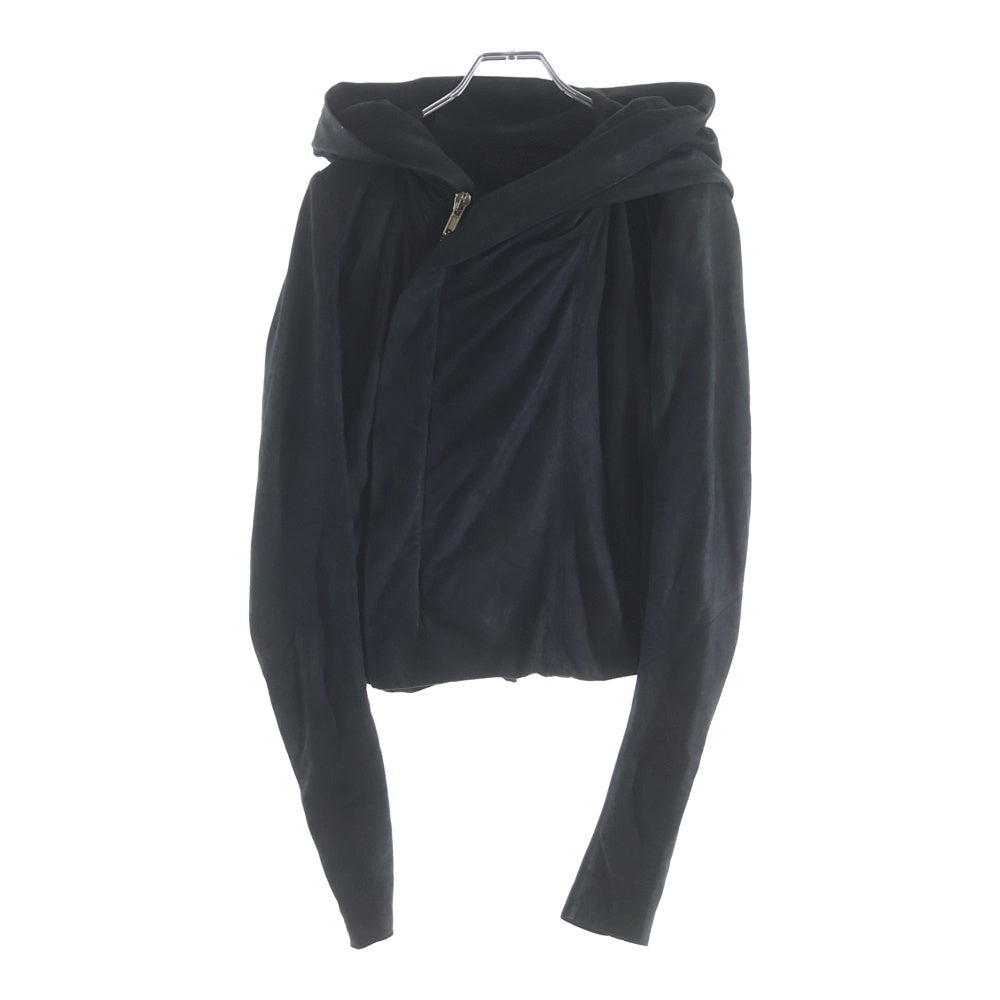 Rick Owens(リックオウエンス) Hooded Leather Jacket フード付きレザージャケット アウター ブラック RP3711