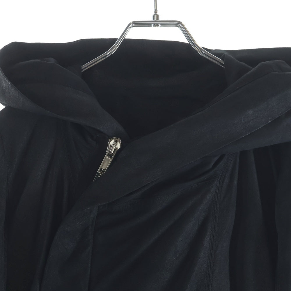 Rick Owens(リックオウエンス) Hooded Leather Jacket フード付きレザージャケット アウター ブラック RP3711