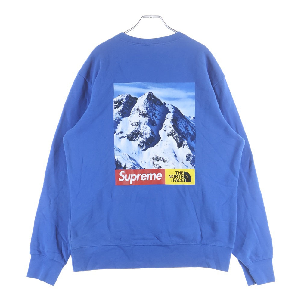 SUPREME(シュプリーム) ×THE NORTH FACE 17FW Mountain Crewneck Sweatshirt ノースフェイス マウンテン クルーネック スウェット トレーナー ブルー