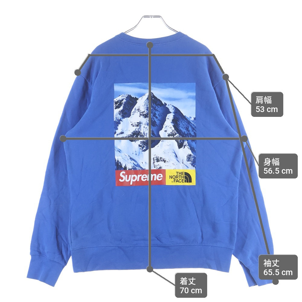 SUPREME(シュプリーム) ×THE NORTH FACE 17FW Mountain Crewneck Sweatshirt ノースフェイス マウンテン クルーネック スウェット トレーナー ブルー