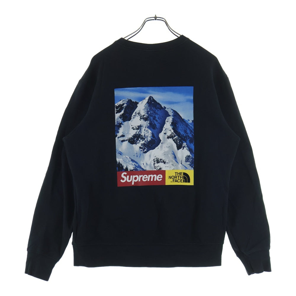 SUPREME(シュプリーム) 17AW × THE NORTH FACE Mountain Crewneck Sweatshirt NT617011 ×ザノースフェイス マウンテン クルーネックスウェット トレーナー ブラック