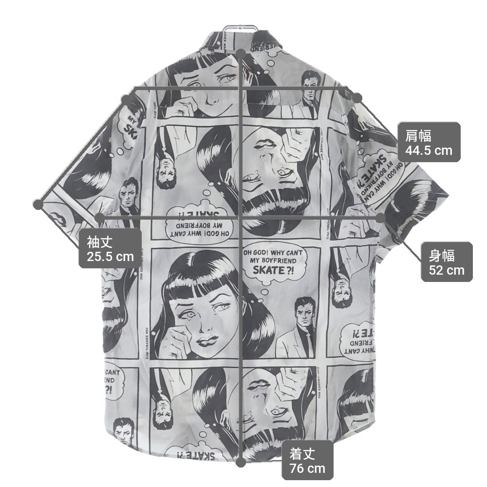 SUPREME(シュプリーム) 17SS ×THRASHER Boyfriend S/S Shirt ×スラッシャー ボーイフレンド 半袖シャツ ブラック/ホワイト