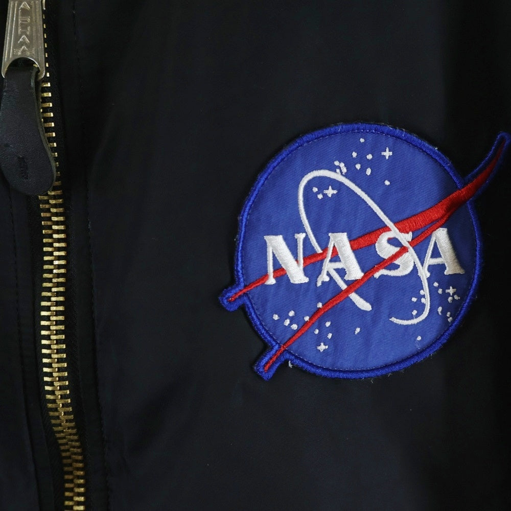 ALPHA INDUSTRIES(アルファ インダストリーズ) NASA APOLLO MA-1 TA0113-001 パッチデザイン フライトジャケット ブルゾン ブラック