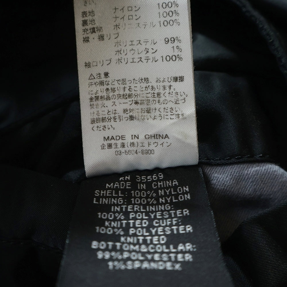 ALPHA INDUSTRIES(アルファ インダストリーズ) NASA APOLLO MA-1 TA0113-001 パッチデザイン フライトジャケット ブルゾン ブラック