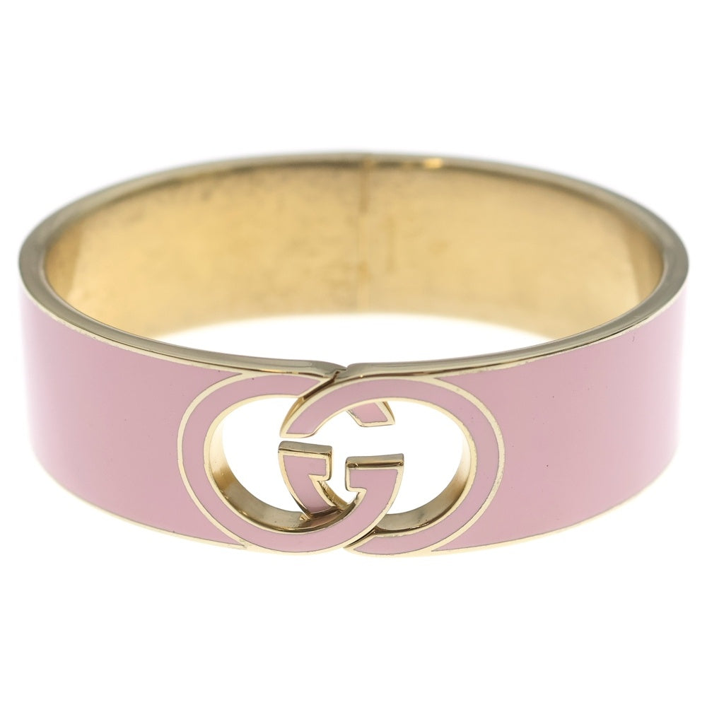 GUCCI(グッチ) インターロッキングG エナメルブレスレット バングル ピンク レディース