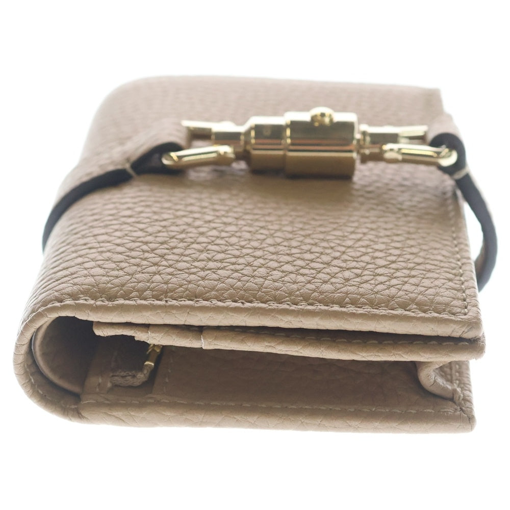 GUCCI(グッチ) ジャッキー レザーウォレット 二つ折り財布 ブラウン 645536 レディース