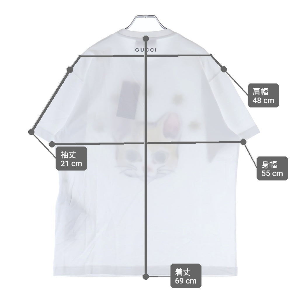 GUCCI(グッチ) x Higuchi Yuko Cotton Jersey T-shirt ヒグチユウコ 刺繍プリント 半袖Tシャツ カットソー ホワイト 855021