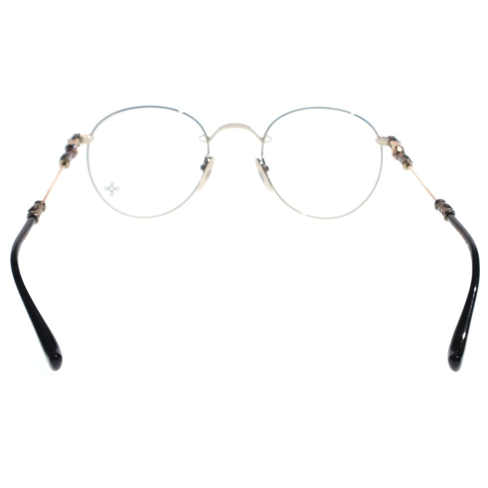 CHROME HEARTS(クロムハーツ) BUBBA-A クロステンプル メタルフレーム ラウンド眼鏡 アイウェア ゴールド/シルバー