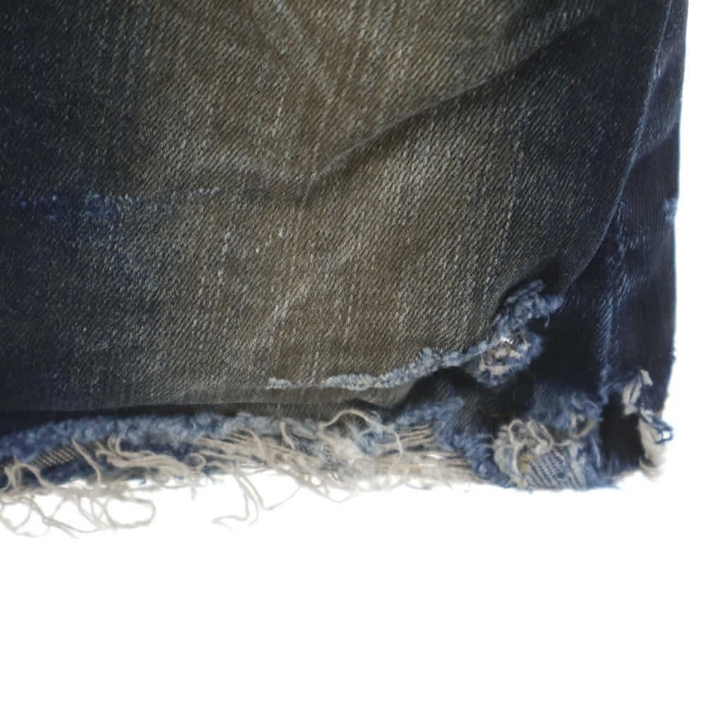 Rick Owens DRKSHDW(リックオウエンス ダークシャドウ) BOLAN BANANA CUT ボラン バナナカット ジップアップデザイン デニムパンツ インディゴ DU02C5363-SDM