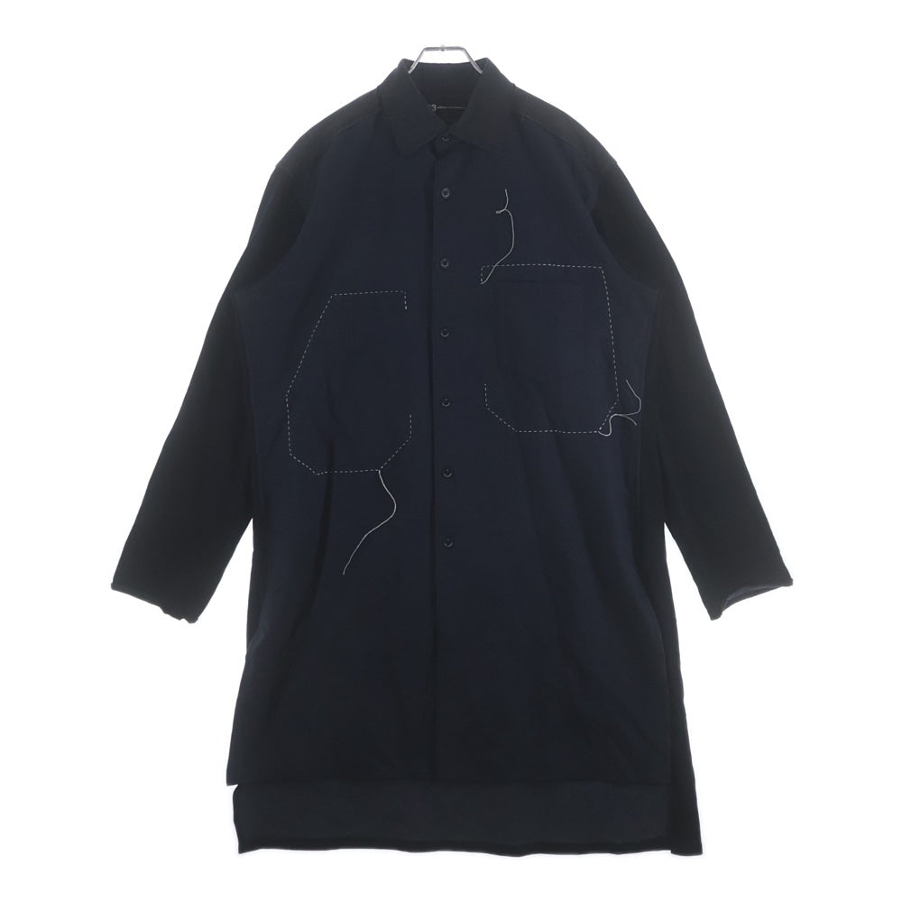 Y-3(ワイスリー) ステッチデザイン マルチポケット ダメージ加工 コート ブラック DP0567