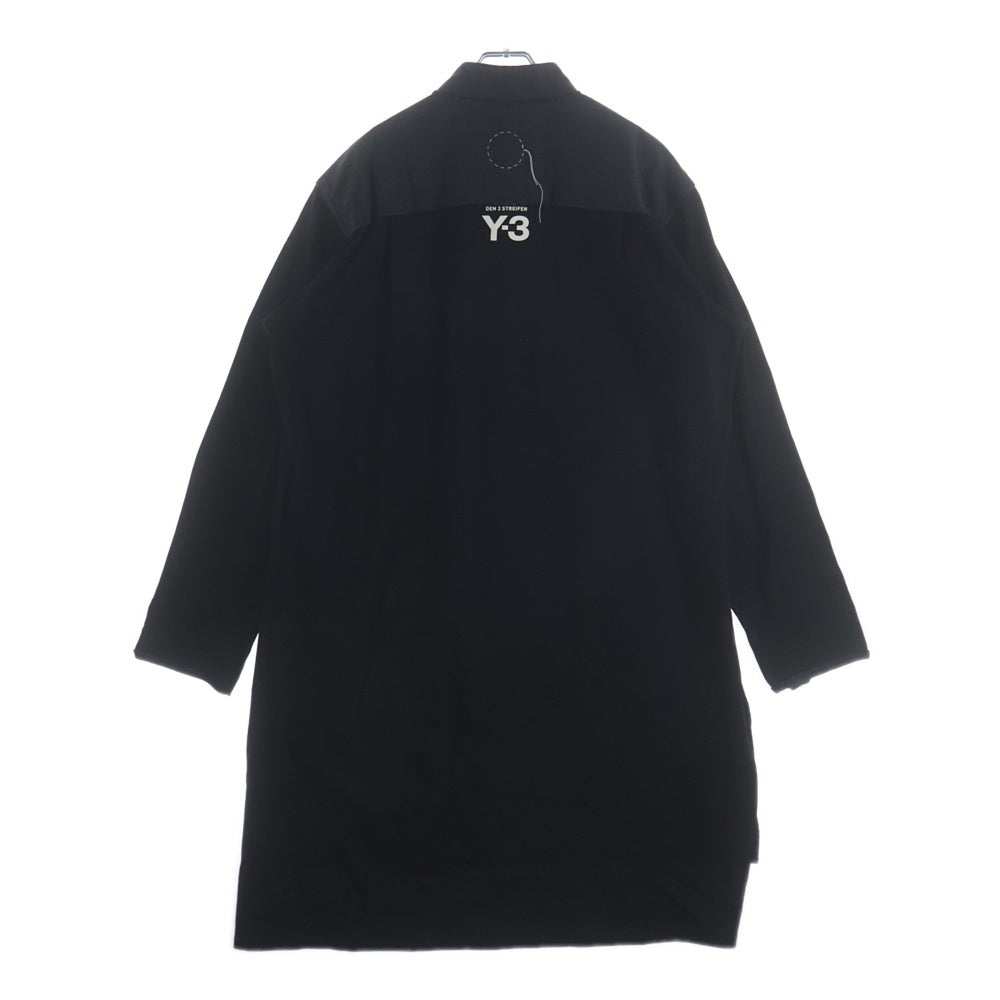 Y-3(ワイスリー) ステッチデザイン マルチポケット ダメージ加工 コート ブラック DP0567