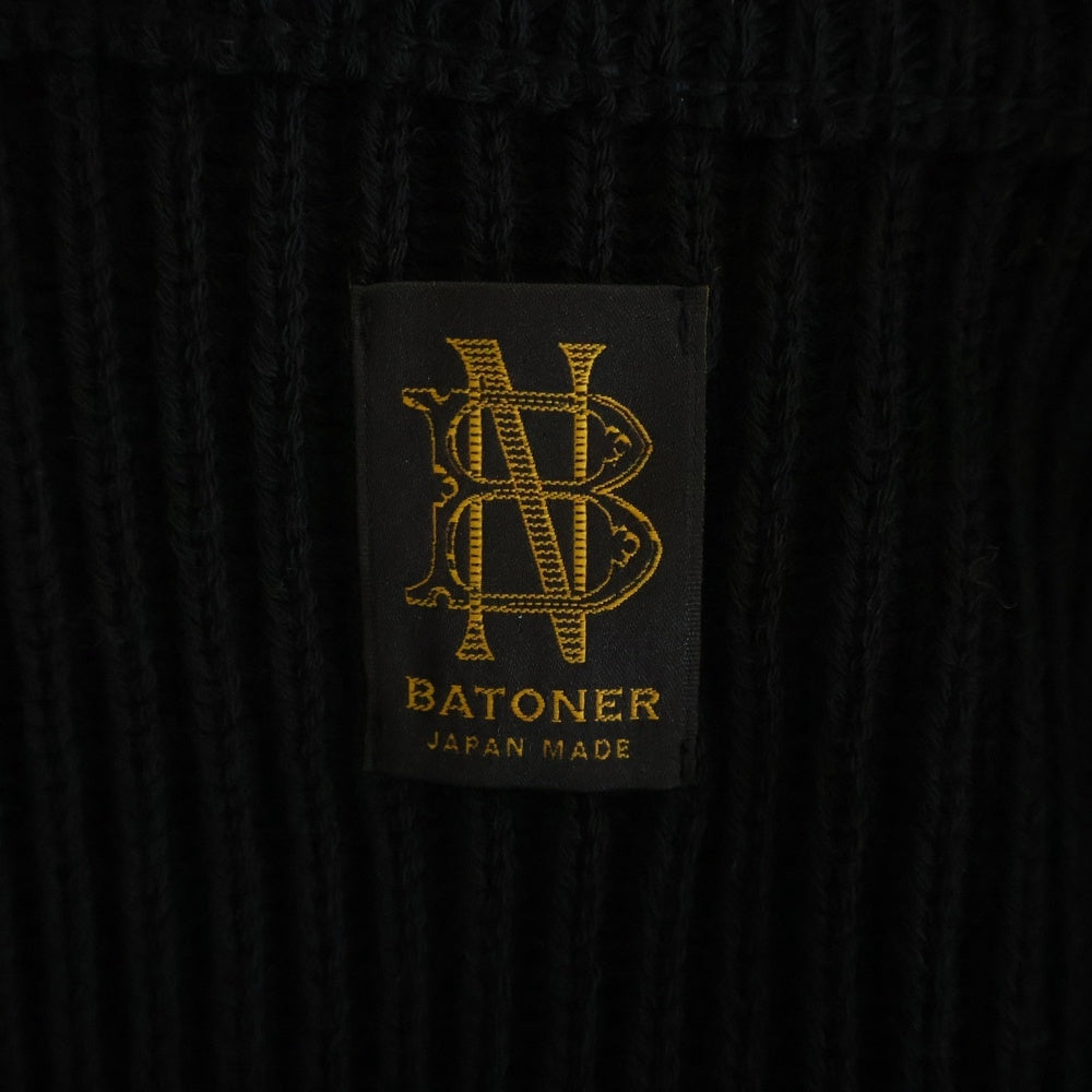 BATONER(バトナ―) 25AW DRIVERS KNIT ドライバーズニット カーディガン ブラック BN-25FM-101
