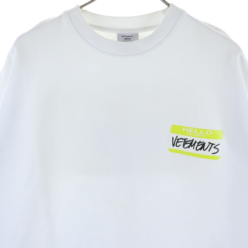 VETEMENTS(ヴェトモン) MY NAME IS VETEMENTS マイネームイズヴェトモン スウェットトレーナー UA53CN100W