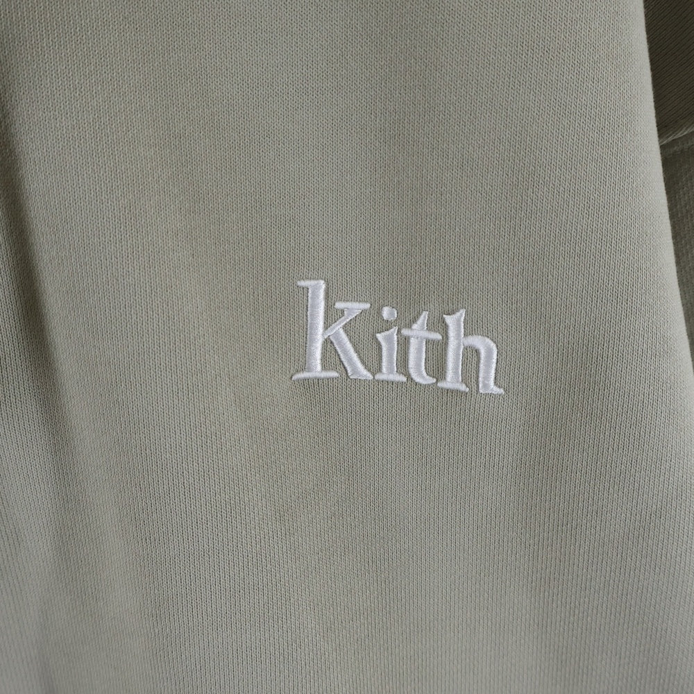 KITH(キス) Williams 4 Hoodie ウィリアムス ワンポイントロゴ フーディー パーカー ベージュ KH2617