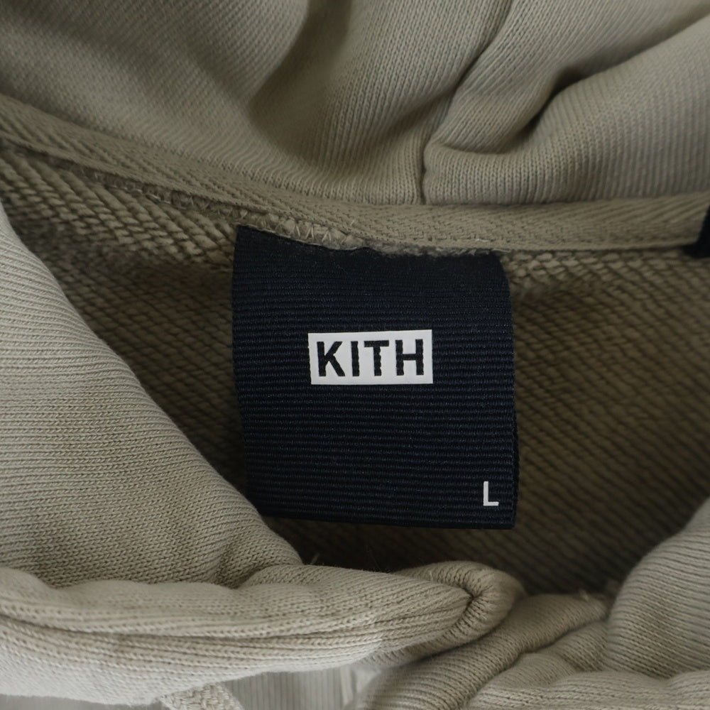 KITH(キス) Williams 4 Hoodie ウィリアムス ワンポイントロゴ フーディー パーカー ベージュ KH2617