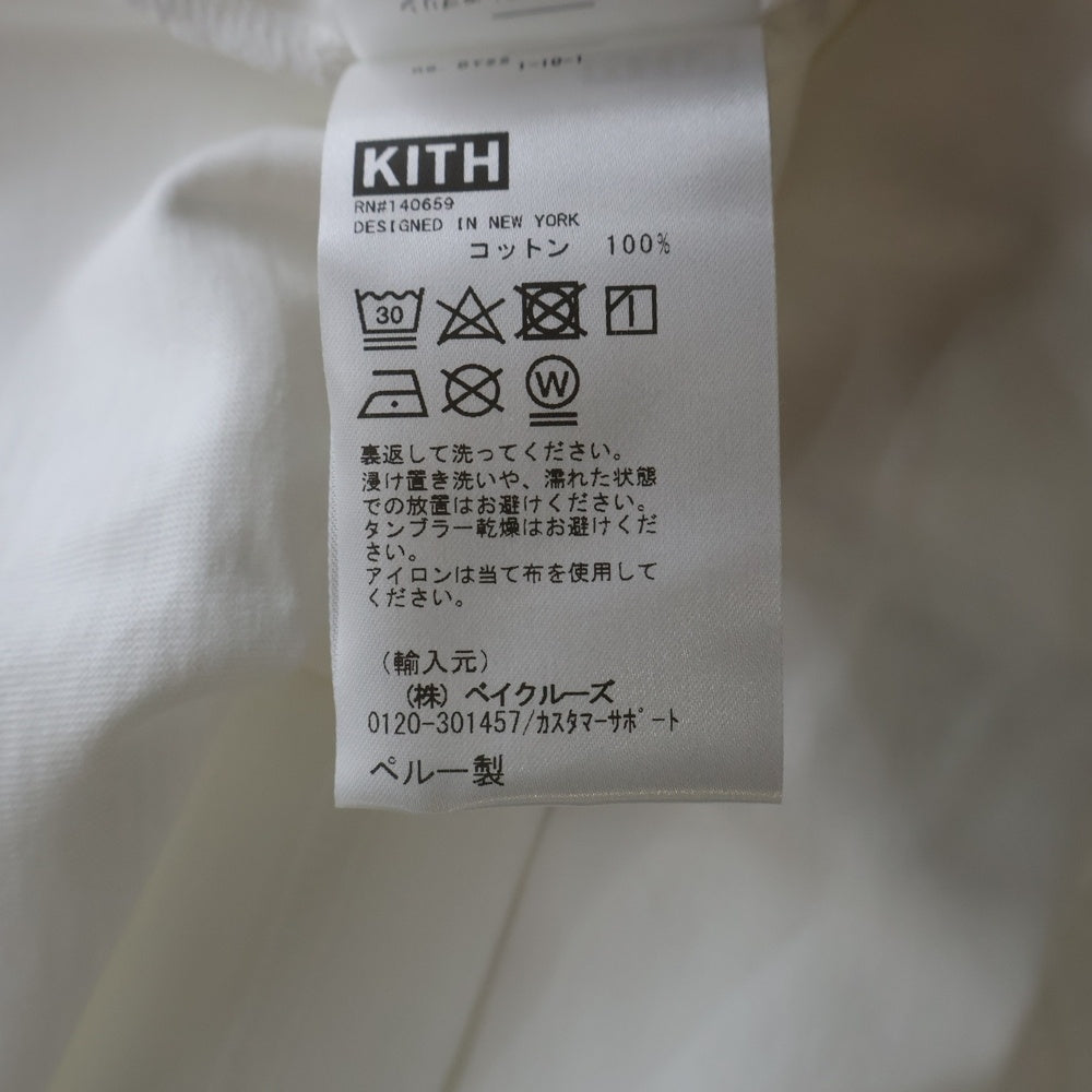 KITH(キス) ×FRANK LLOYD WRIGHT フランク ロイド ライト フロントロゴデザイン クルーネック カットソー 半袖Tシャツ ホワイト KHM030965-101