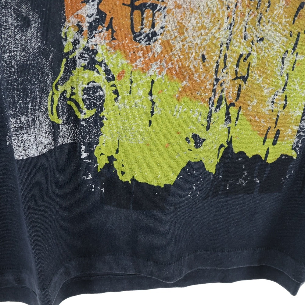 RIVINGTON roi Rebis(リヴィントンロイレビス) FORGIVE ME LS VINTAGE TEE フロントロゴプリント半袖カットソー 半袖Tシャツ ブラック FORG-LS05