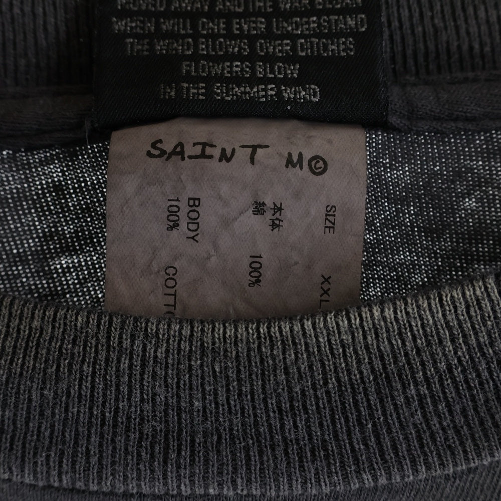 SAINT MICHAEL(セントマイケル) 25AW SAINT YOUTH L/S TEE セイント ユース クルーネック 長袖Tシャツ カットソー グレー SM-HR1--0000-032