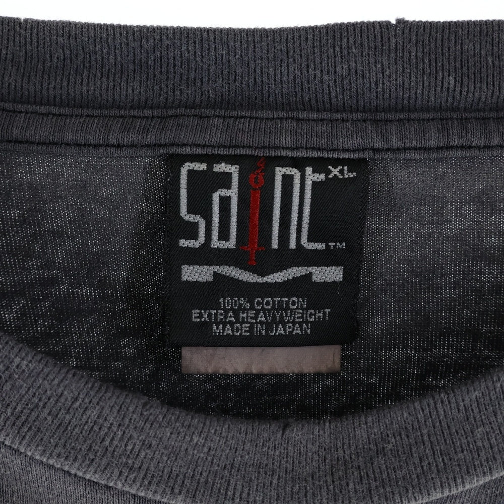 SAINT MICHAEL(セントマイケル) 23AW MASSIVE LS TEE マッシブ プリント クルーネック 長袖Tシャツ カットソー チャコール SM-A23-0000-011