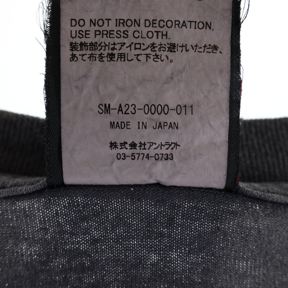 SAINT MICHAEL(セントマイケル) 23AW MASSIVE LS TEE マッシブ プリント クルーネック 長袖Tシャツ カットソー チャコール SM-A23-0000-011