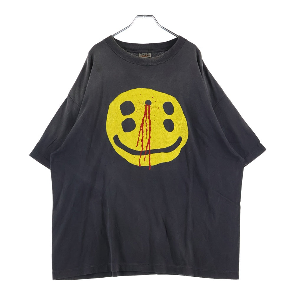 SAINT MICHAEL(セントマイケル) ×CACTUS PLANT FLEA MARKET TEE SMILE カクタスプラントフリーマーケット ティースマイル クルーネック半袖Tシャツ/カットソー ブラック SM-YS1-0000-C01