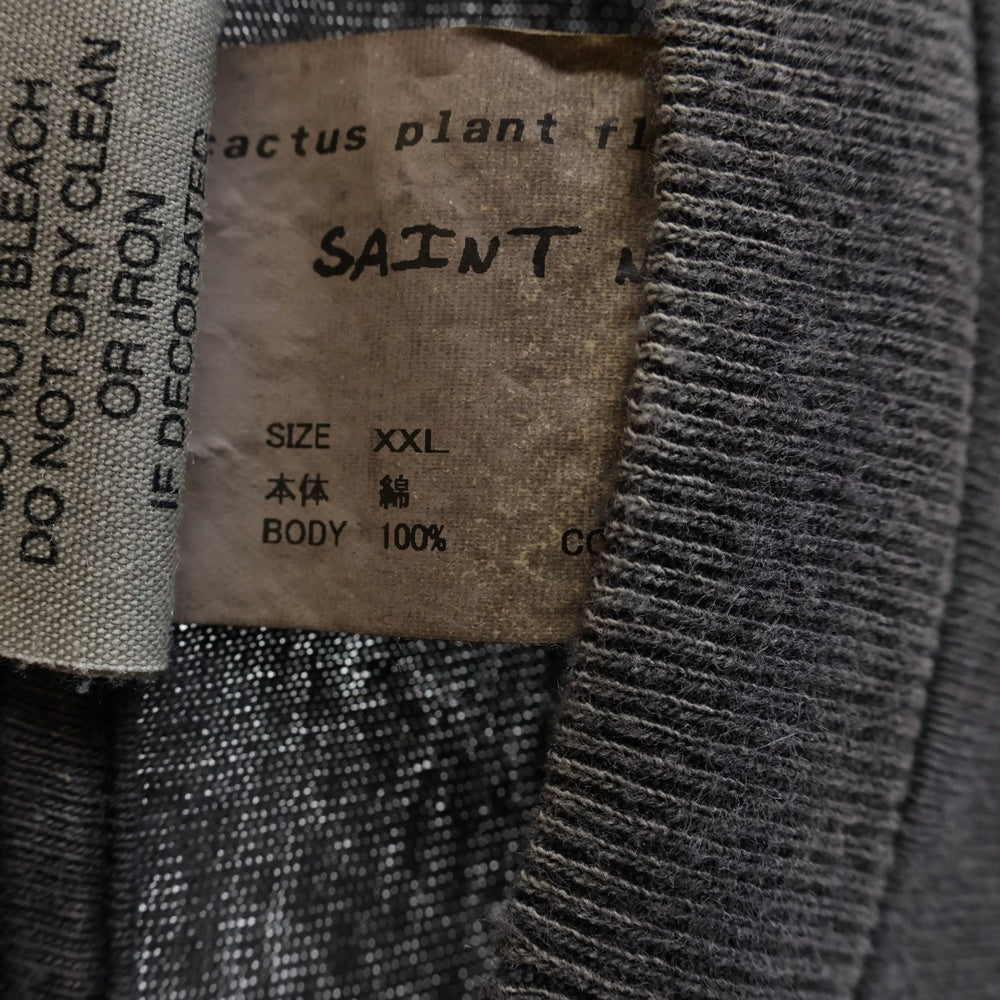 SAINT MICHAEL(セントマイケル) ×CACTUS PLANT FLEA MARKET TEE SMILE カクタスプラントフリーマーケット ティースマイル クルーネック半袖Tシャツ/カットソー ブラック SM-YS1-0000-C01