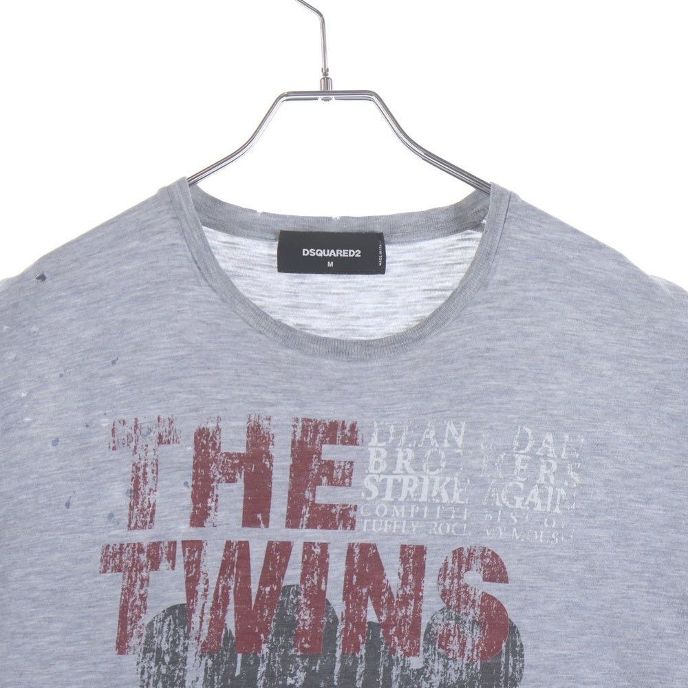 DSQUARED2(ディースクエアード) プリントロゴクルーネックTシャツ カットソー グレー S72GD0026 レディース