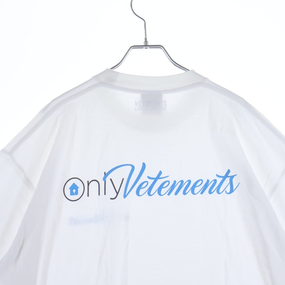 VETEMENTS(ヴェトモン) onlyロゴプリントTシャツ カットソー ホワイト UA53TR160W