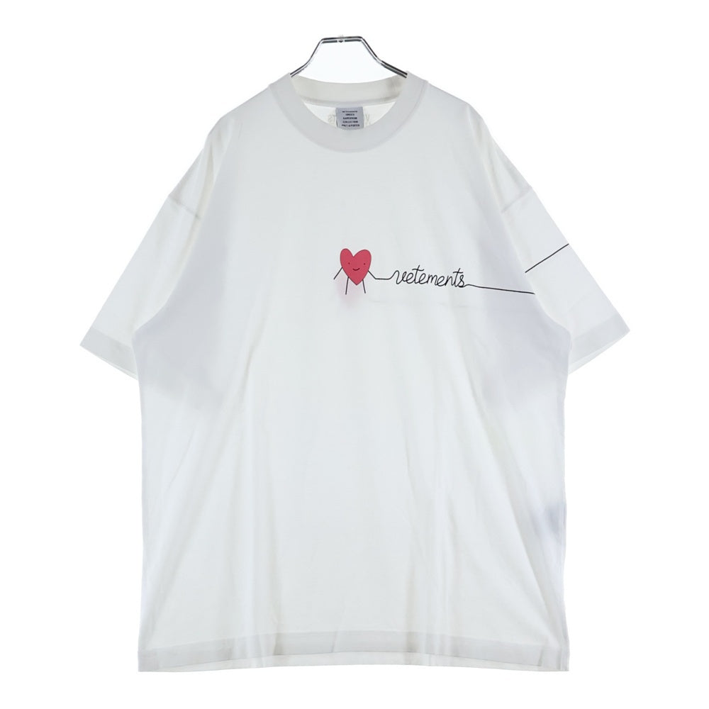 VETEMENTS(ヴェトモン) ハートロゴプリントTシャツカットソー ホワイト UA53TR270W