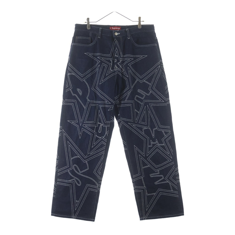 SUPREME(シュプリーム) 25SS Stars Topstitch Baggy Jean Indigo スターズトップステッチバギージーンズ インディゴ デニムパンツ