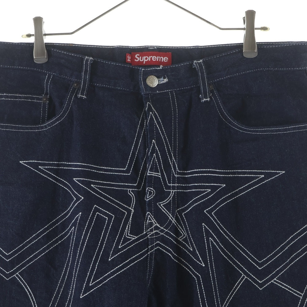 SUPREME(シュプリーム) 25SS Stars Topstitch Baggy Jean Indigo スターズトップステッチバギージーンズ インディゴ デニムパンツ