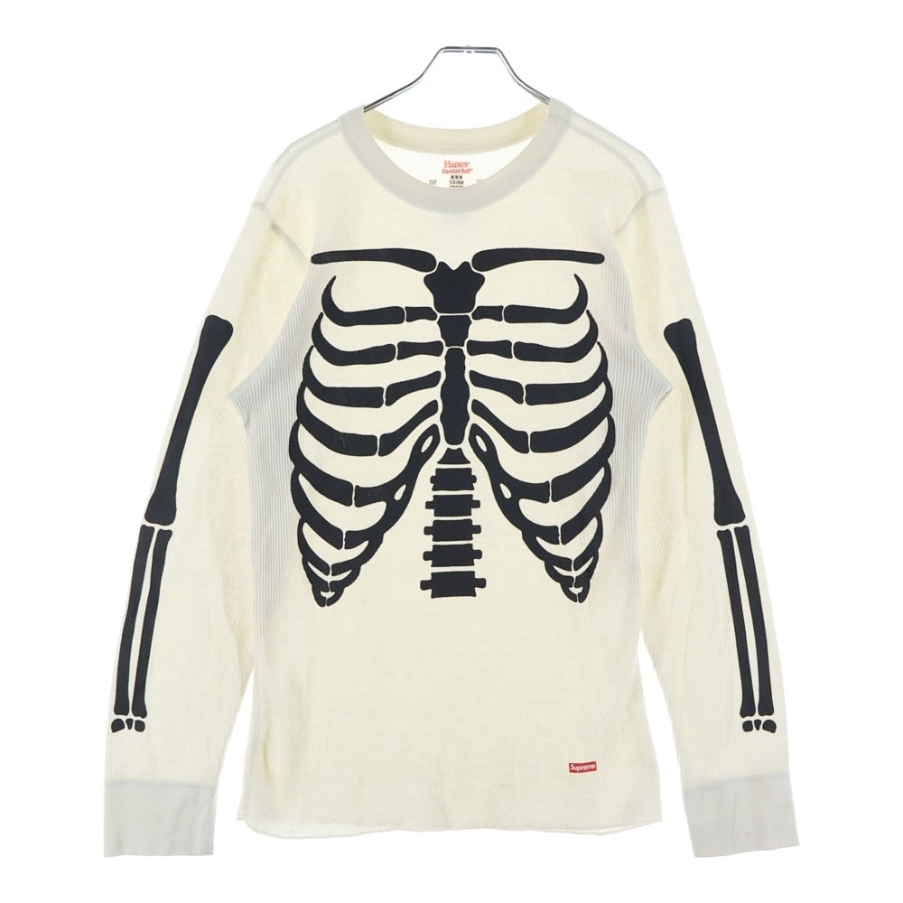 SUPREME(シュプリーム) ×Hanes Bones Thermal Crew へインズ ボーン クルーネック カットソー 長袖サーマルTシャツ ホワイト