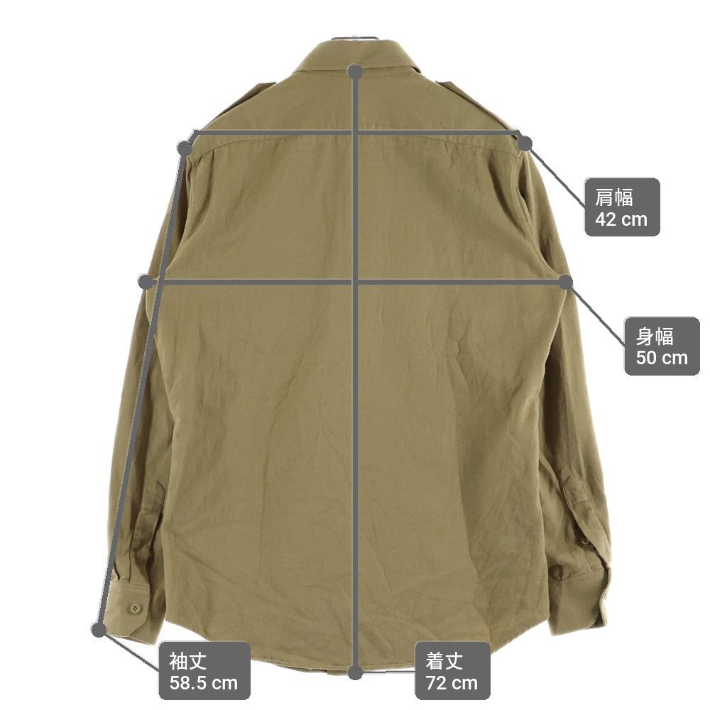 CELINE(セリーヌ) 20SS コットンツイル ミリタリーシャツ 長袖シャツ ブラウン 2C272034I