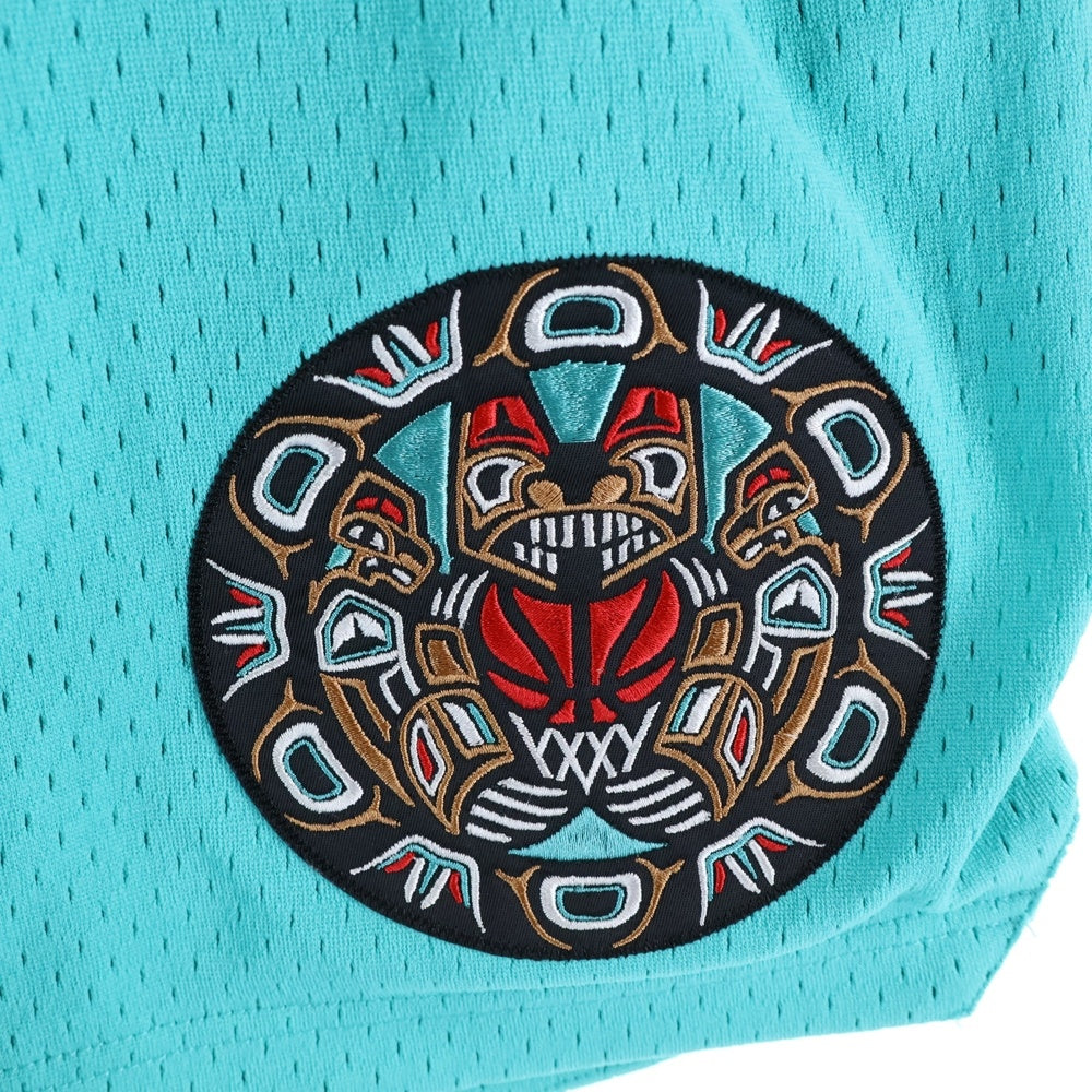 Mitchell&Ness(ミッチェル アンド ネス) ×Just Don NBA Vancouver Grizzlies ジャストドンエヌビーエーバンクーバー・グリズリーズ バスケットパンツ ボトムス ターコイズ