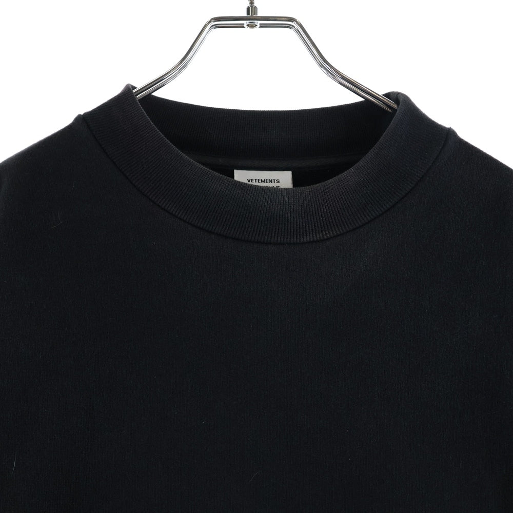 VETEMENTS(ヴェトモン) 17AW Logo Embroidered Sweatshirts ロゴ刺繍 クルーネックスウェット トレーナー ブラック