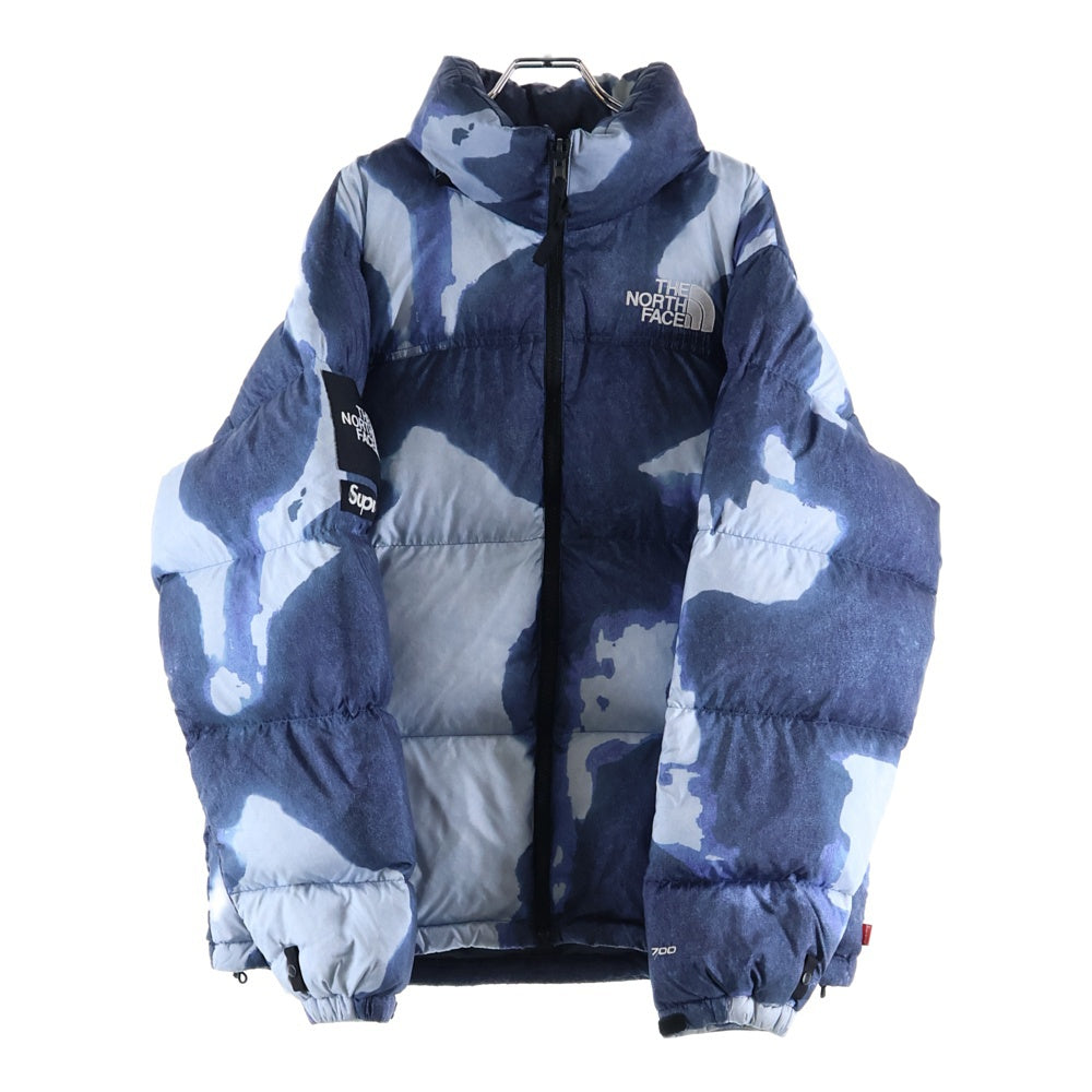 SUPREME(シュプリーム) ×THE NORTH FACE Bleached Denim Print Nuptse Jacket ノースフェイス ブリーチド デニム プリント ヌプシ ダウン ジャケット ブルー ND52100I