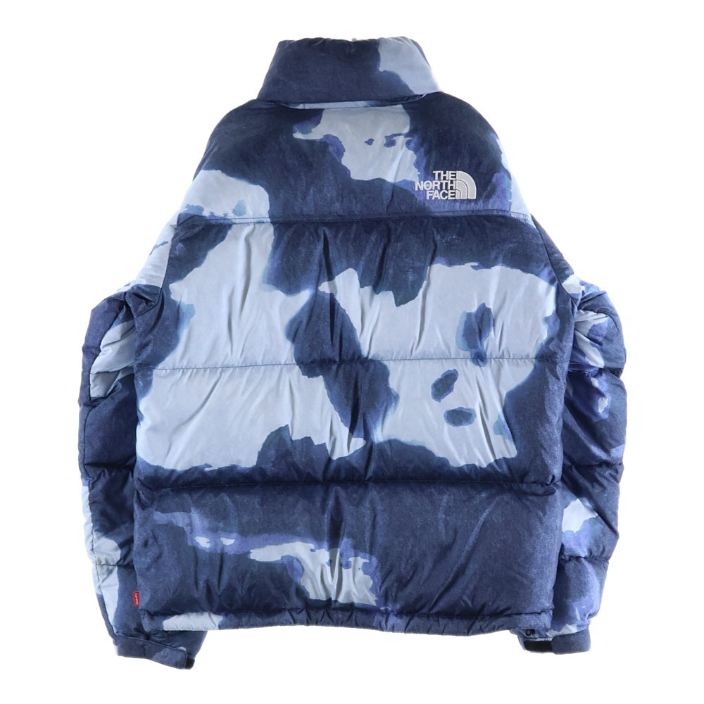 SUPREME(シュプリーム) ×THE NORTH FACE Bleached Denim Print Nuptse Jacket ノースフェイス ブリーチド デニム プリント ヌプシ ダウン ジャケット ブルー ND52100I