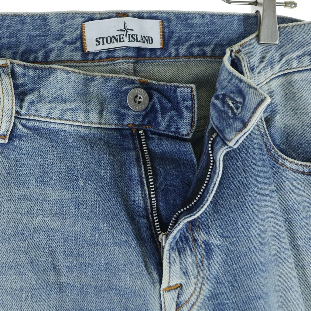 STONE ISLAND(ストーンアイランド) コンパスロゴワッペンデザイン マルチポケット ジップアップ デニムパンツ インディゴ 6415J2ZG5